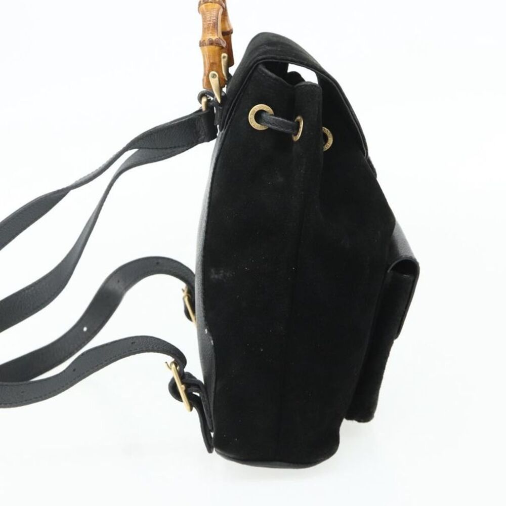 Gucci Gucci Bamboo Backpack Daim Black Suede Backpack Bag - Picture 3 of 16